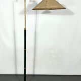 Arredoluce Monza, vintage brass and leather floor lamp. 40s