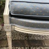 Pair of blue Louis XVI style armchairs