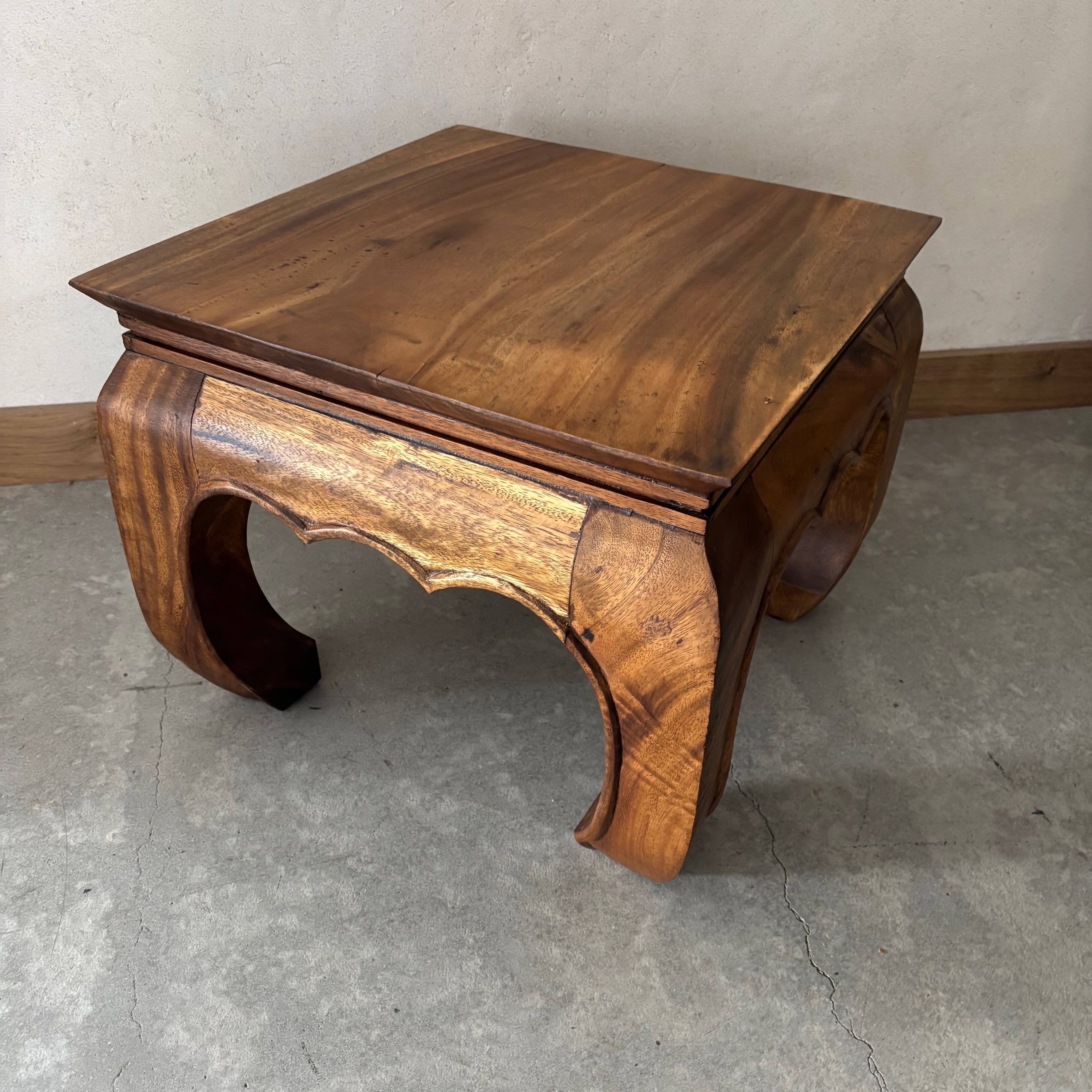 Varnished wooden coffee table