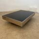 Old glass and chrome coffee table Italian design from the 70s vintage