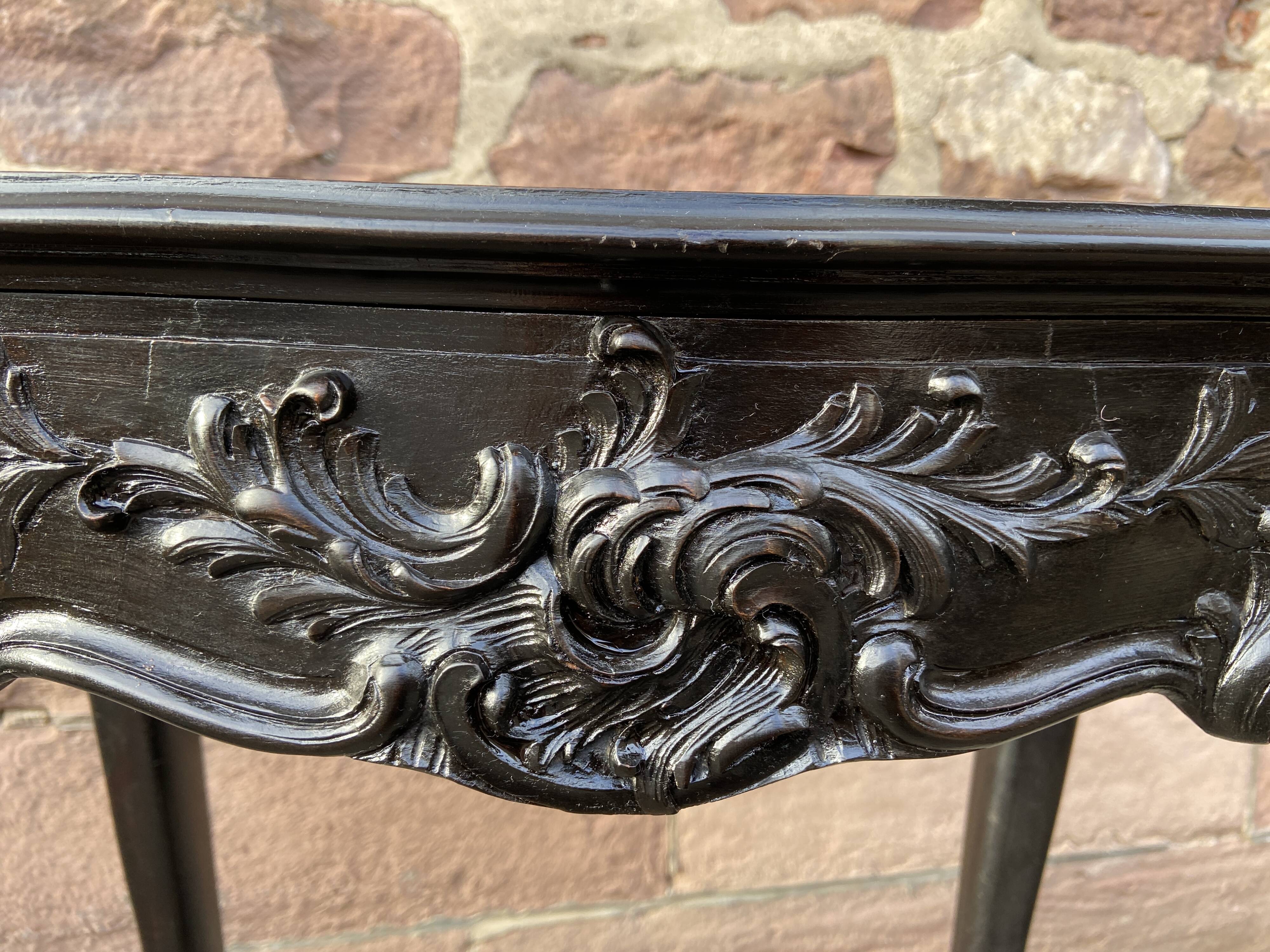 Middle table living room console 1900 neo louis xv in blackened wood napoleon iii