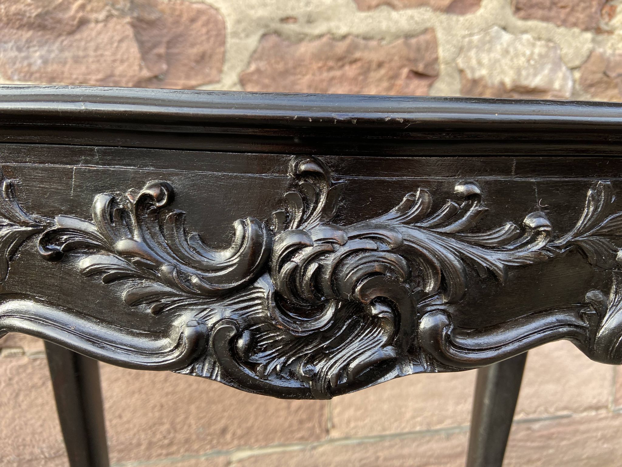 Middle table living room console 1900 neo louis xv in blackened wood napoleon iii