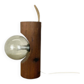 Large organic sculptural table lamp in pine wood attributed to Temde Lights, Germany, 1970s