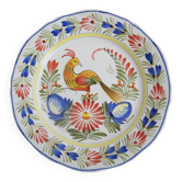 Old pheasant plate in HB Quimper ceramic