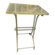 Metal table with glass top