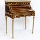 Louis XVI cylinder desk in mahogany and pink marble - circa 1860-1890