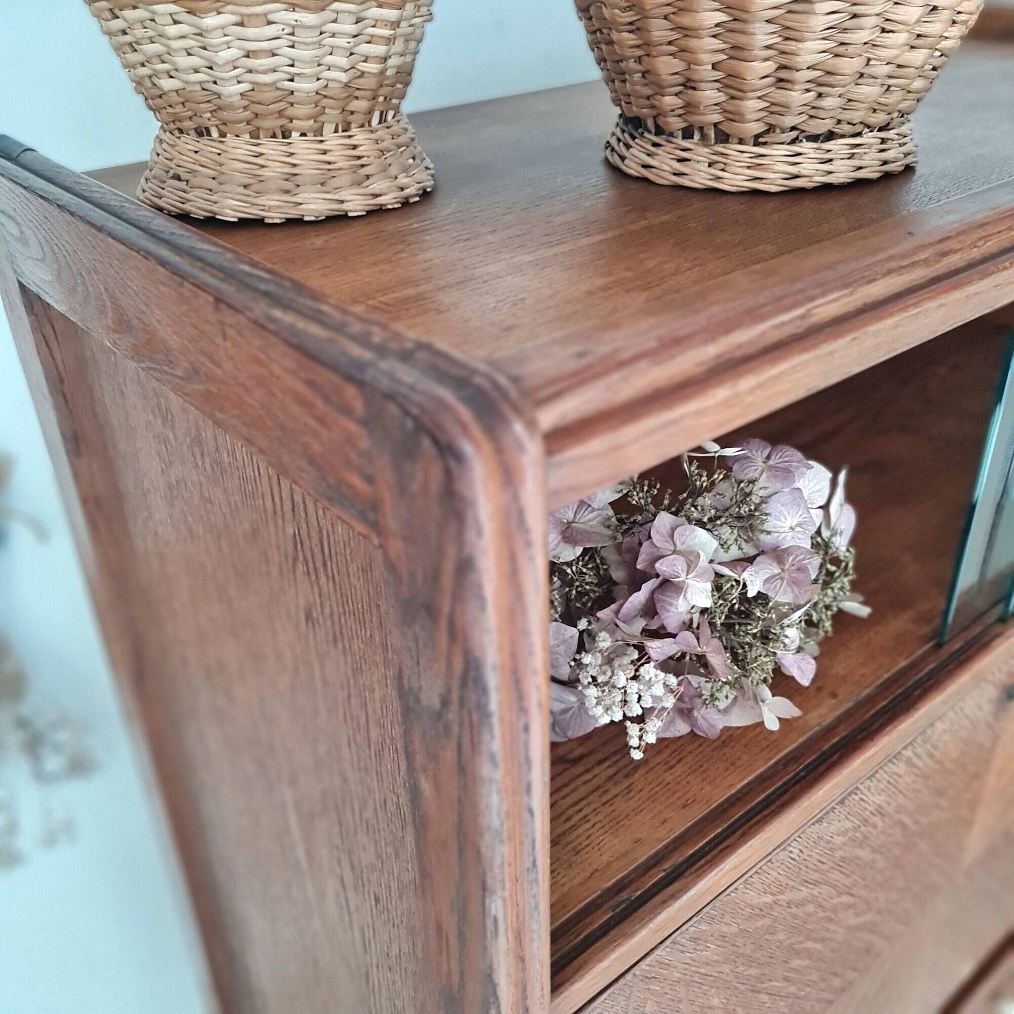 Scandinavian secretary desk - showcase chest of drawers