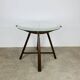 Side table in wood and glass, Italy, 1960s, pedestal table