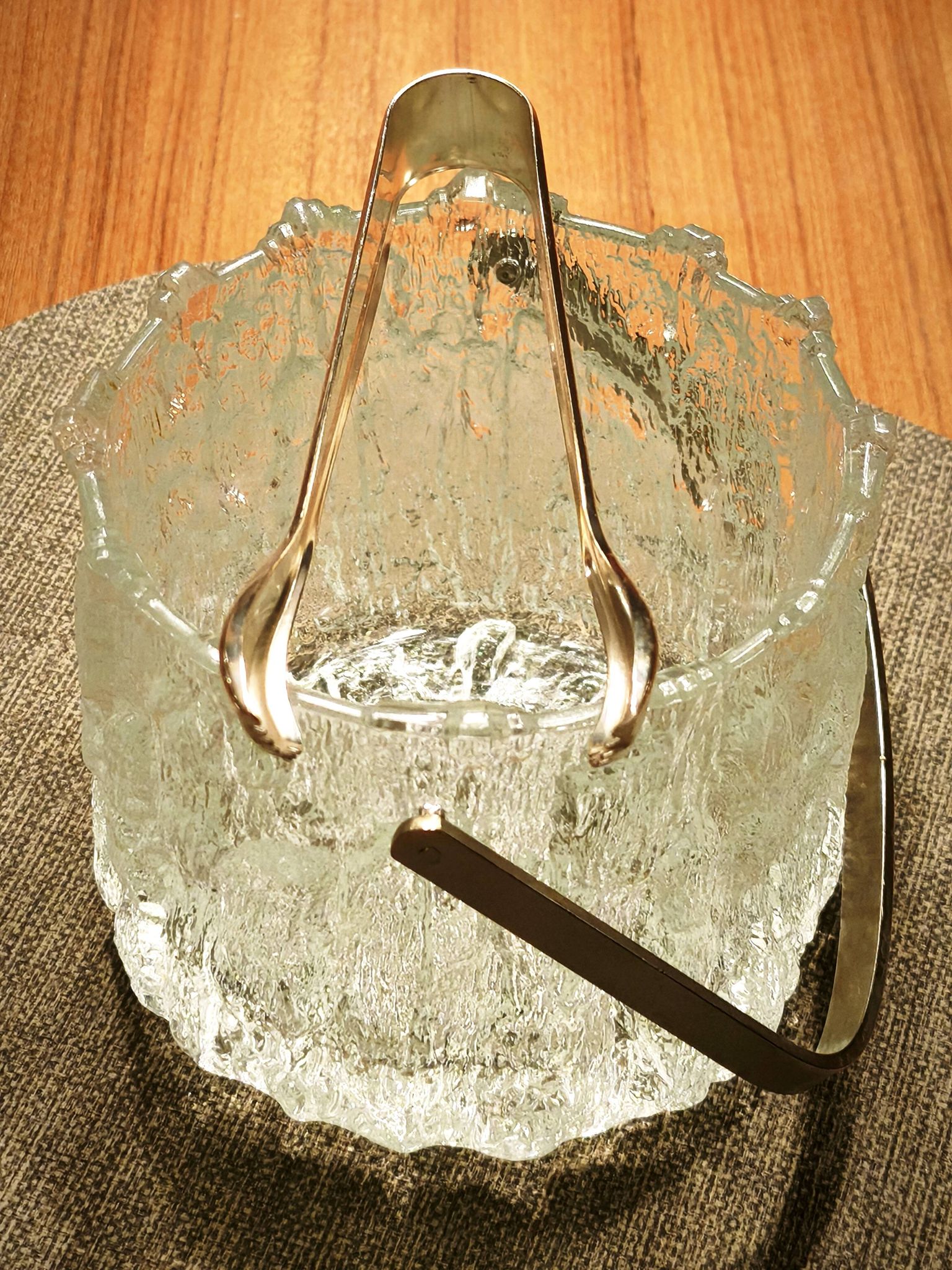 Ice bucket Tapio Wirkkala Seita Iitala and ice tongs Quist