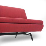 Red fabric sofa bed, 1960s