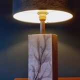 Lampe herbier vintage en grès année 70