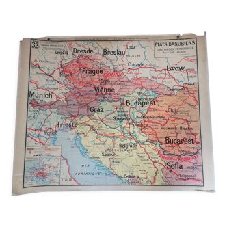 Old school map Vidal Lablache No. 32 Danubian States.