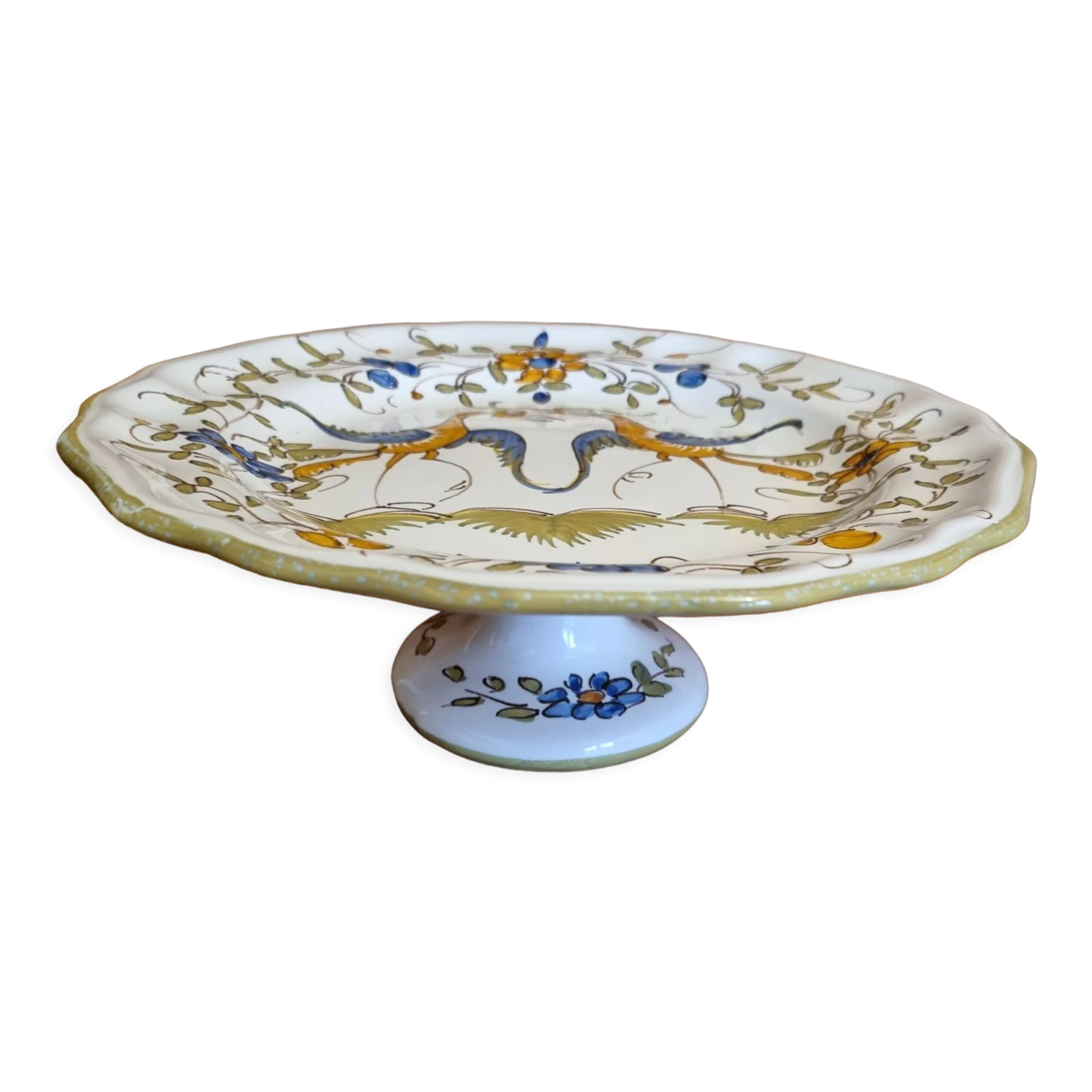 Assiette de présentation sur pied douche Martres Tolosane décor Moustier