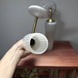 Pair of white and gold wall sconces