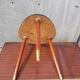 Ancient Tabouret Formica Feet Compas Tripodes Wood - Vintage Brass Bout