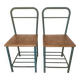 Paire de chaises, chevets d’internat vintage