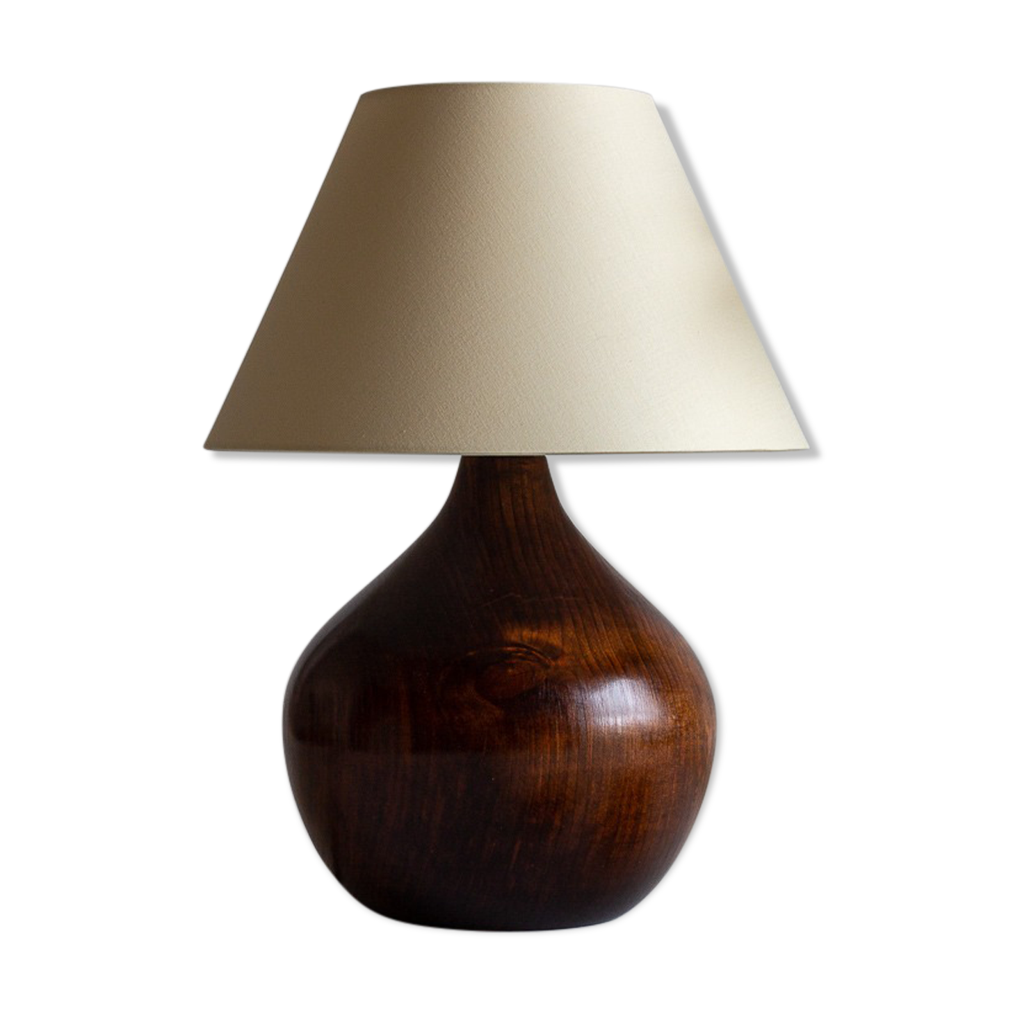 Solid turned wood lamp, art Savoyard folk art ⎮60's