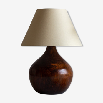 Lampe en bois tourné massif, art Art populaire savoyard, années 60’s