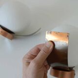 Vintage wall lamp, 1 of 4, brutalist sconce, copper ceiling light 1970's