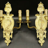 Pair of wall lamps with gorgon Medusa Louis XVI style