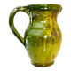 Pitcher vase, thick green glazed terracotta, signature to be identified