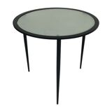 Table d’appoint vintage métal et verre des années 80
