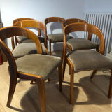 Série 6 chaises vintages baumann modem 14 sled