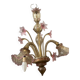 Murano glass chandelier Venetian flowers, circa 1950/1970 pink yellow