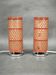 Pair of Red Perforated Metal Space Age Table Lamps, Czechoslovakia, 1970s