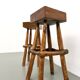 Pair of brutalist bar stools, France, 1950s