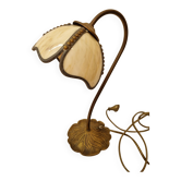 Bronze water lily lamp & glass paste