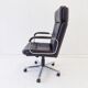 German office armchair black leather 70s
