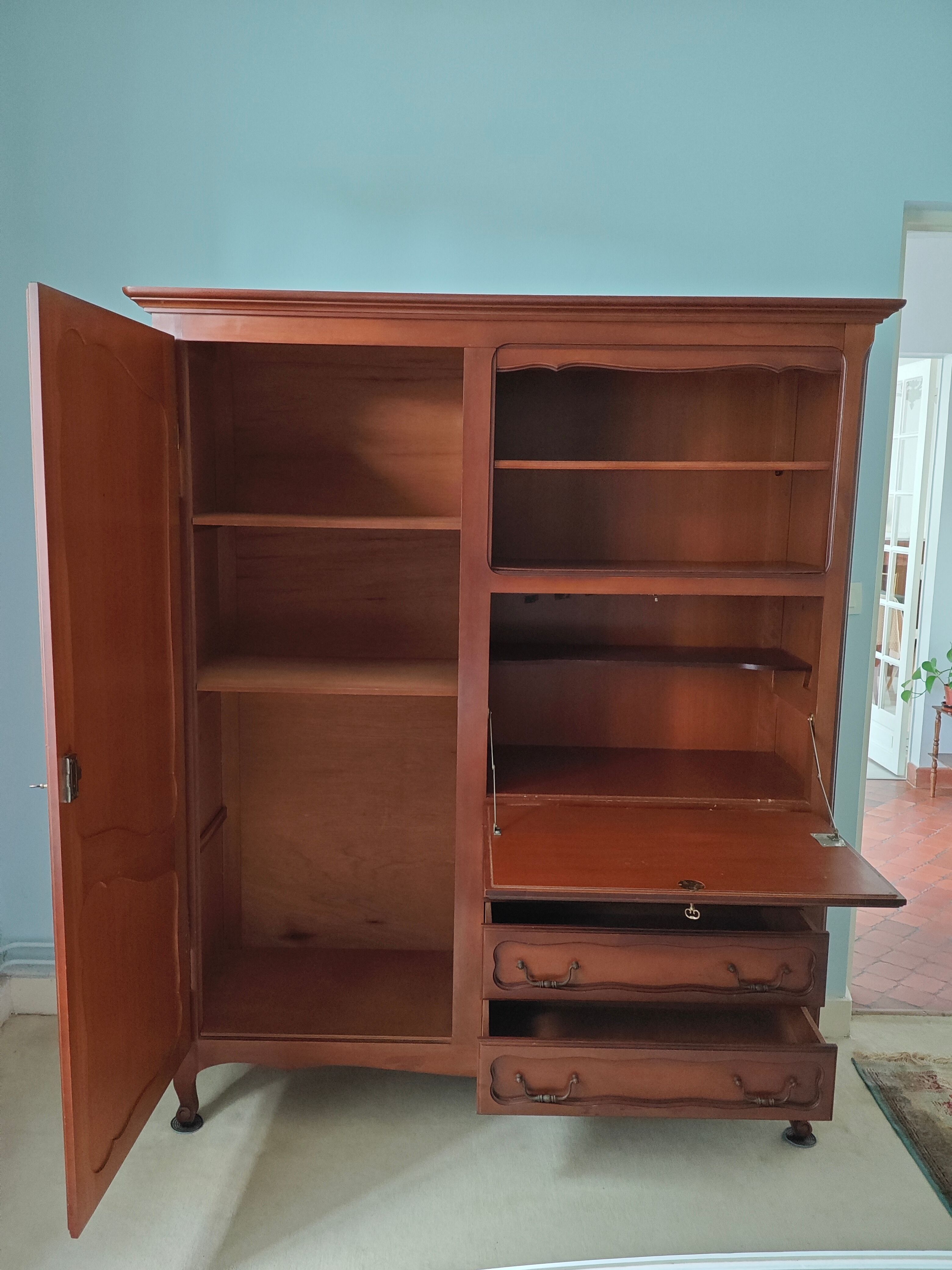 Cherry wood secretary wardrobe