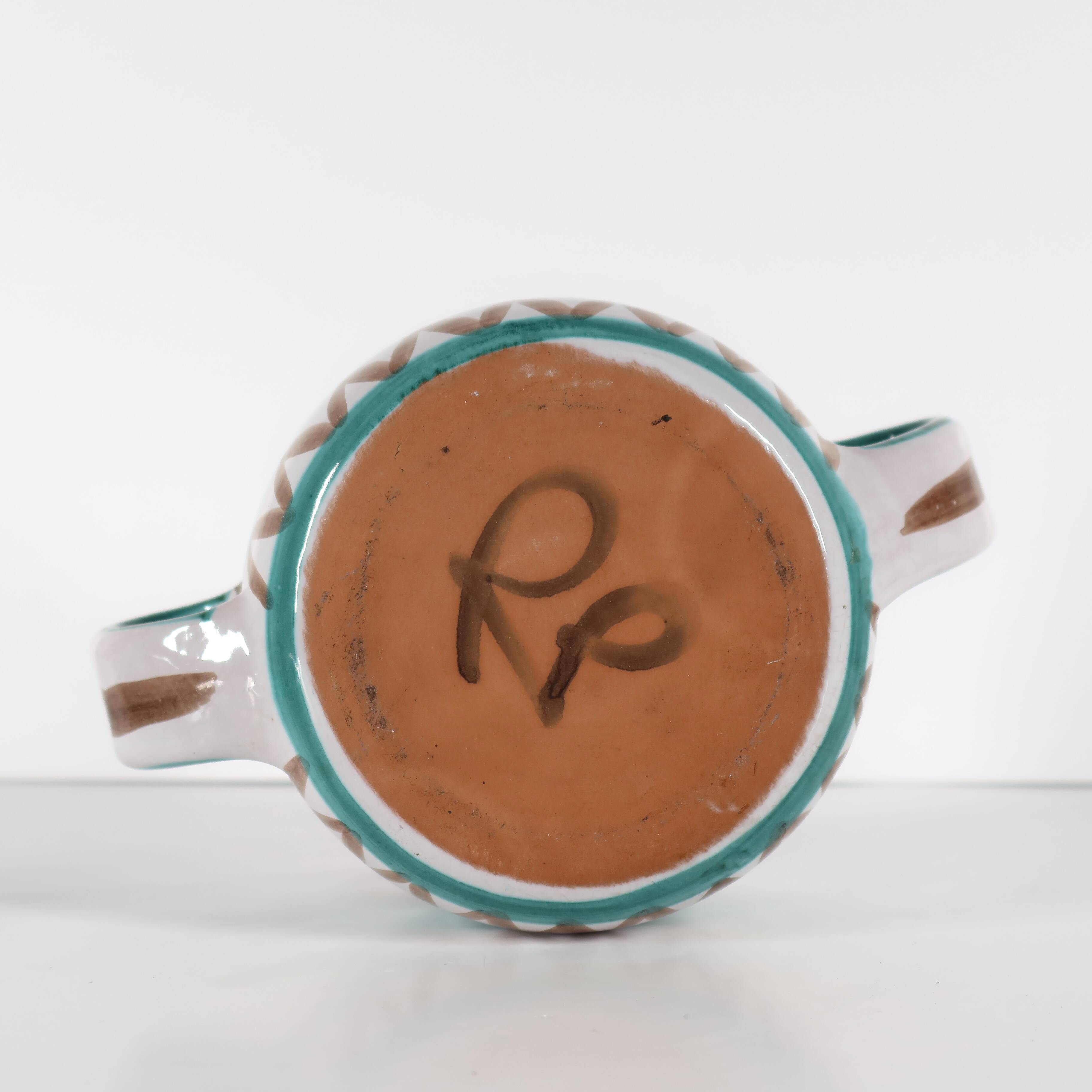 Ceramic pot signed RP Robert Picault, Vallauris, 1950s