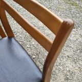 4 chaises vintage bois et skaï années 70