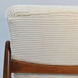 Fully restored vintage armchair by E.Homa, 1960s, beige cord
