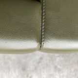 2-seater sofa and 2 armchairs set Pfister for Knoll khaki leather