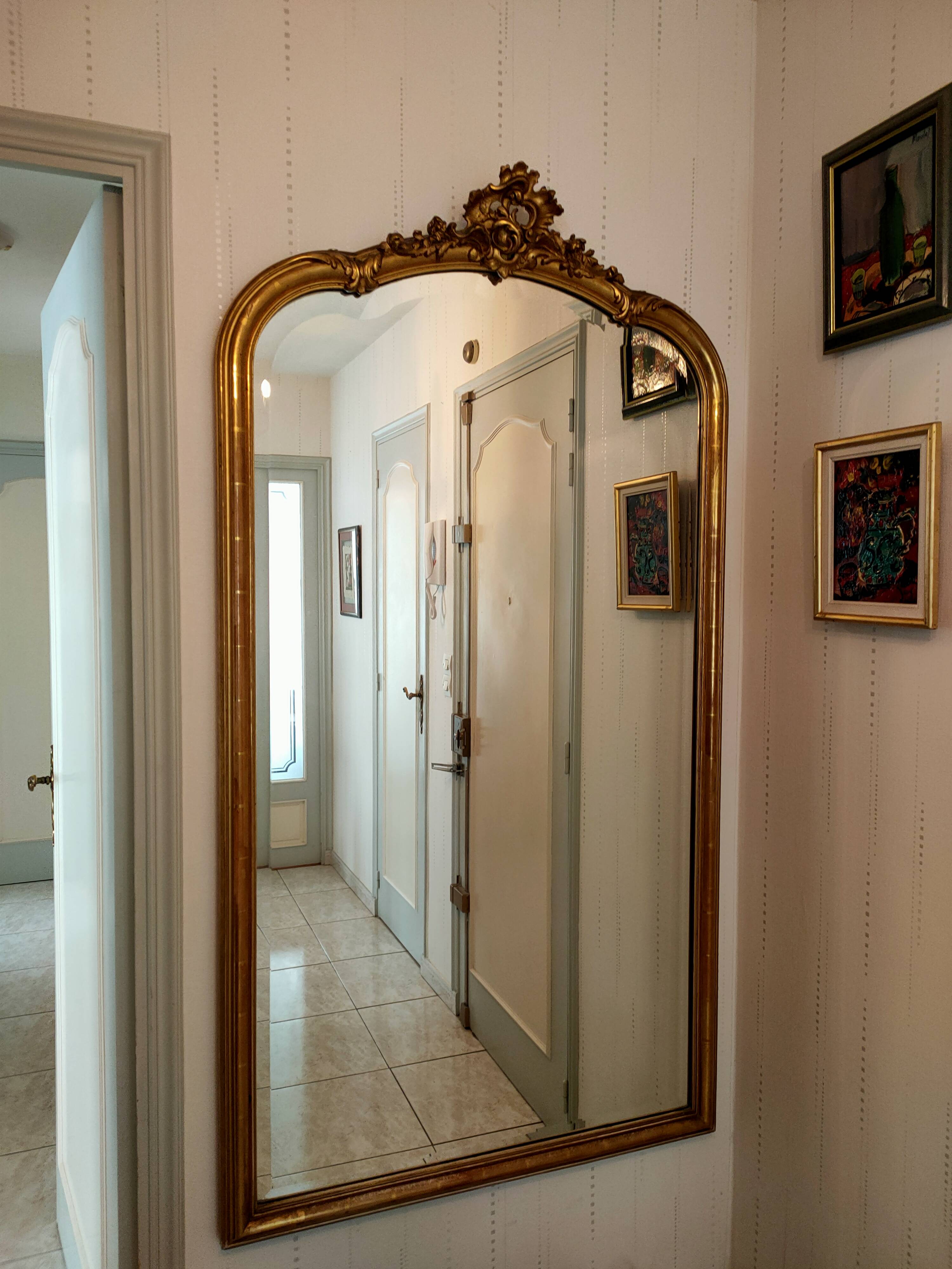 Mirroir biseauté de cheminée Louis Philippe/ Napoléon III
