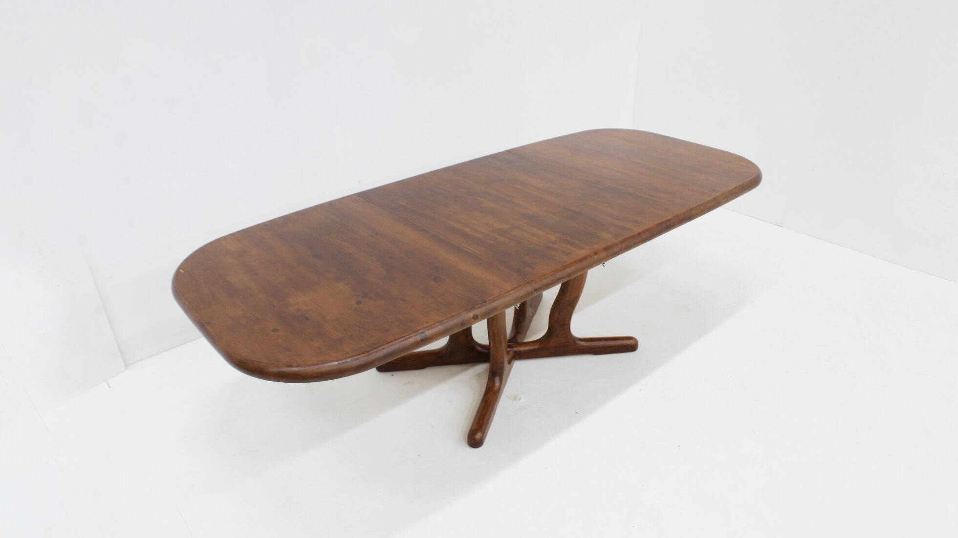 Vintage large oval extendable dining table 1960s