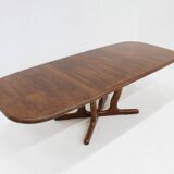Vintage large oval extendable dining table 1960s