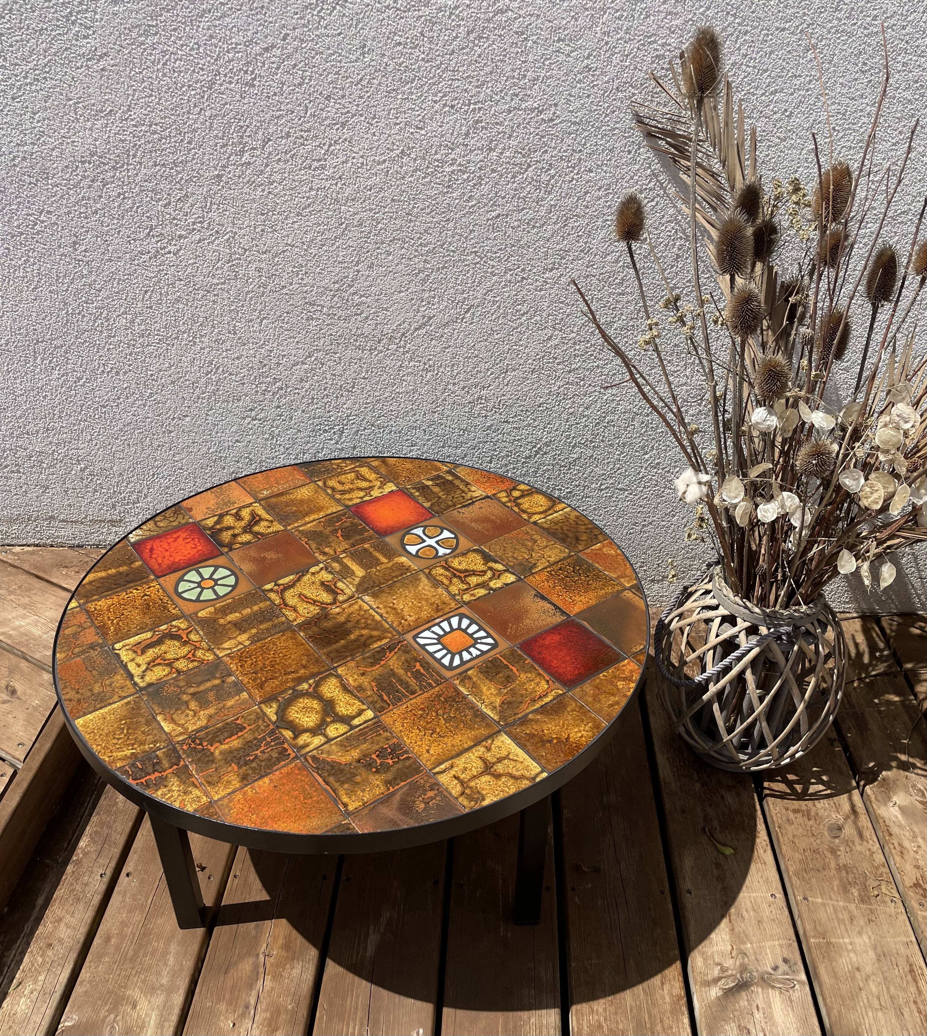 Ceramic coffee table by Jean Gregorieff