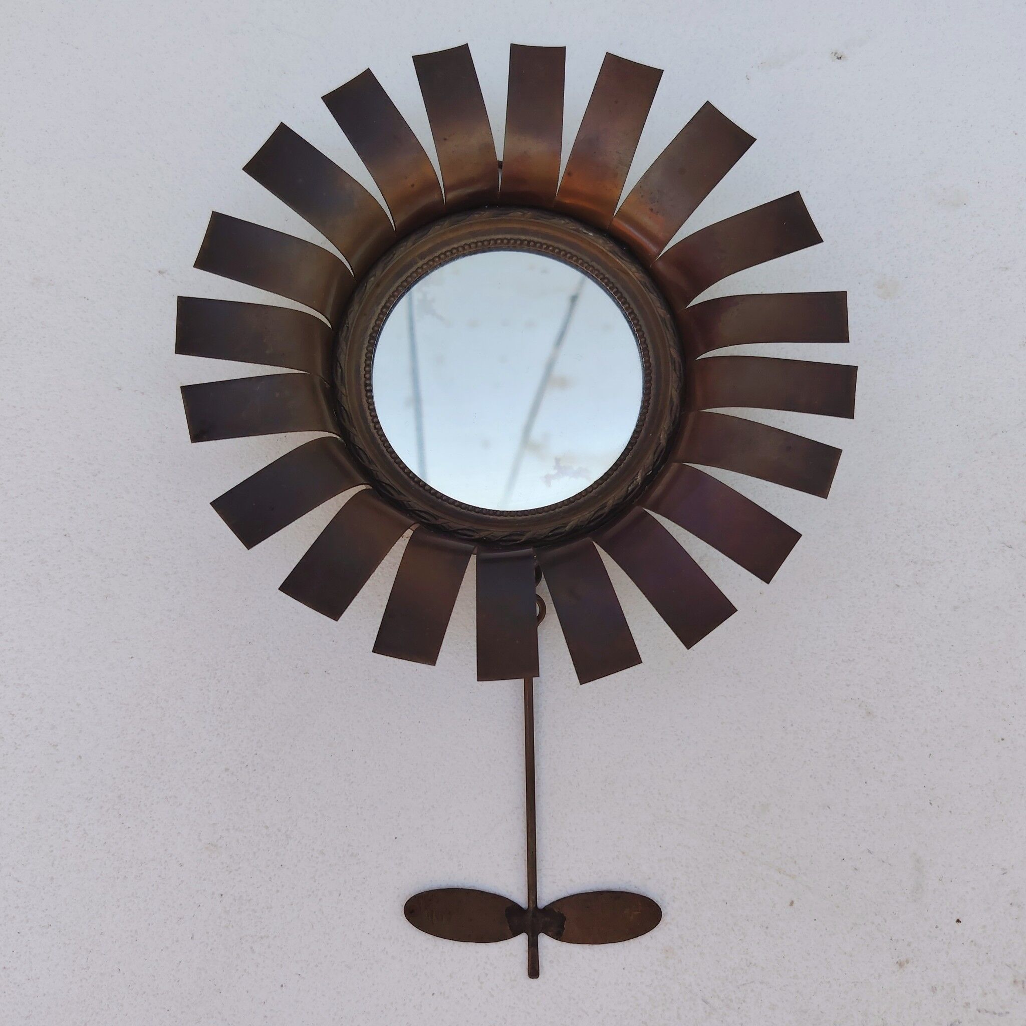 Flower wall mirror, Jean Vinay, 1960s design