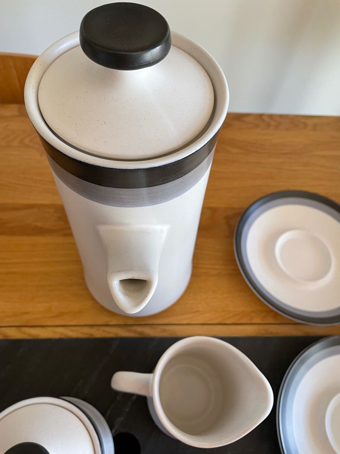 Japanese ceramic coffee set Arrow Stone