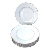 6 flat plates in white porcelain