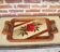 Vintage large Art Deco wooden tray – rose decoration