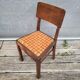 Set de 2 chaises bistrot 1950 bois et rotin