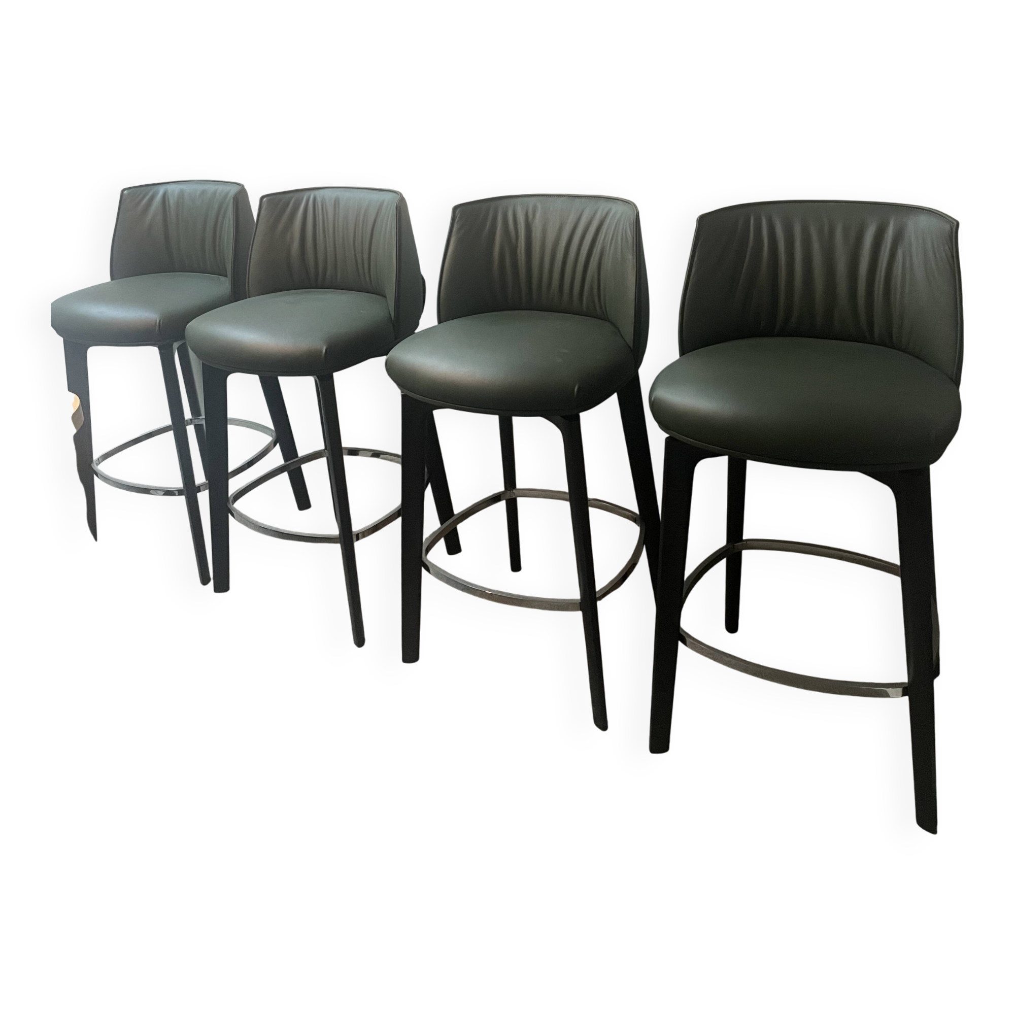 Set of 4 Archibald bar stools - Poltrona Frau - new