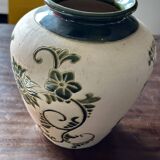 Art Deco vase signed GV (Croismare) raw and glazed ceramic