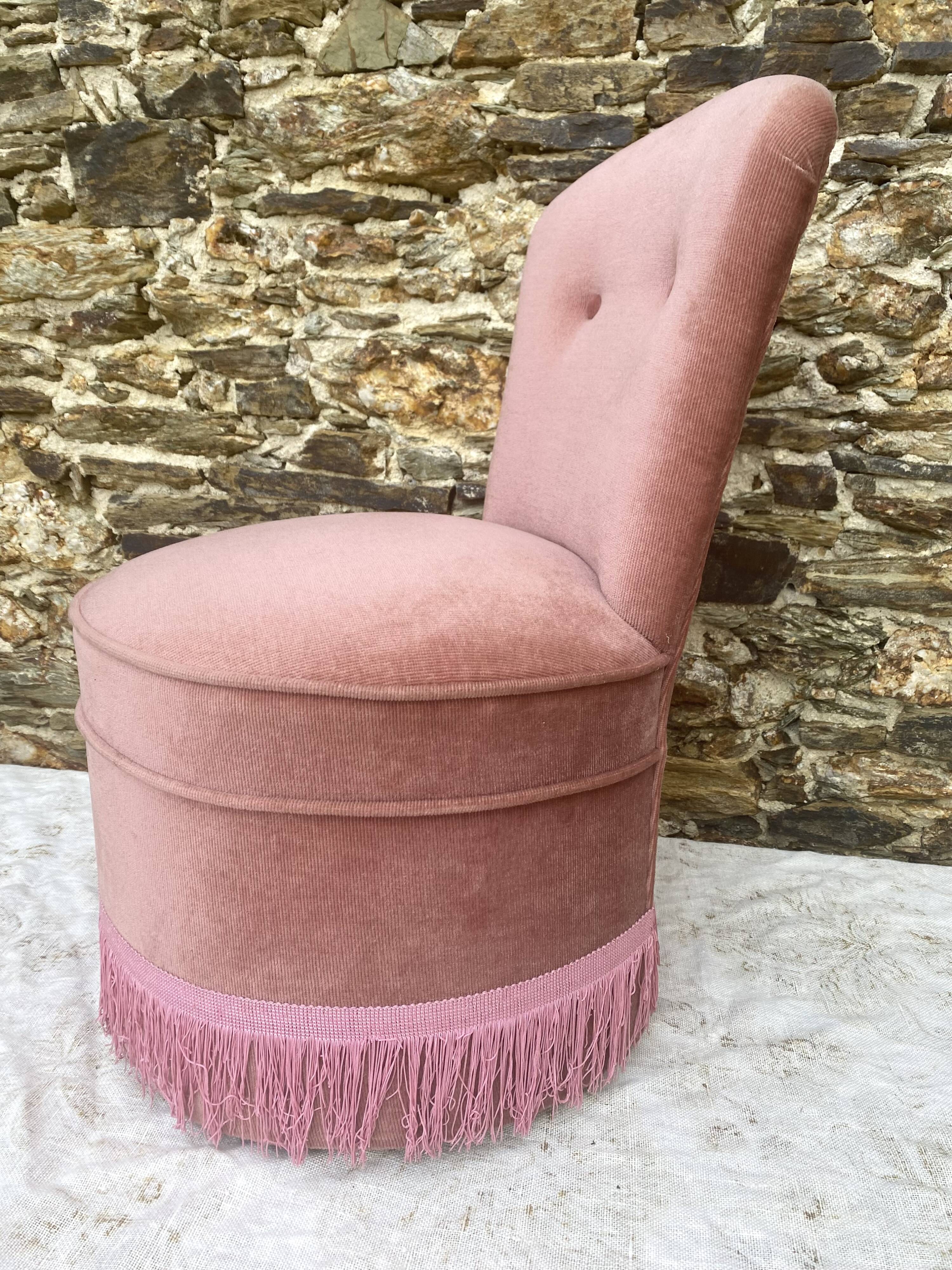 Toad armchair, vintage velvet fireside chair