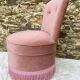 Fauteuil crapaud, chauffeuse en velours vintage